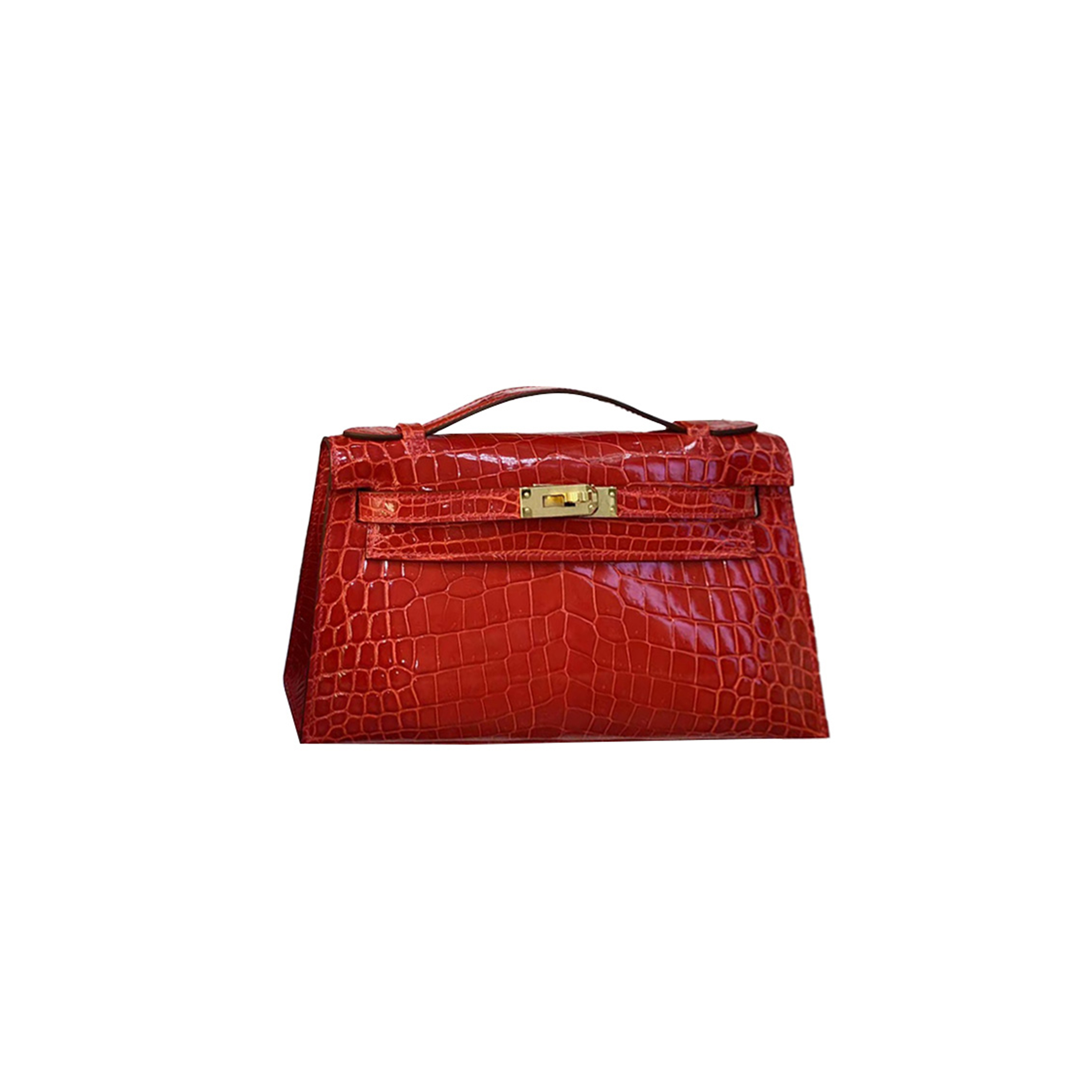 H**mes master mini kelly pochette glossy crocodile (22*14*7cm)